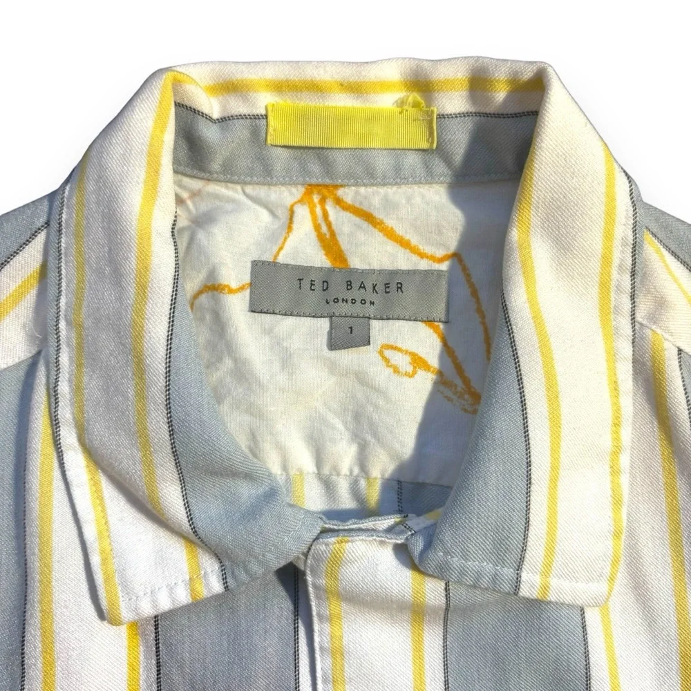 Ted Baker Striped Button Down Shirt size 1(small) - Picture 5 of 12